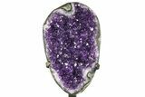 Amethyst Geode Section With Metal Stand - Uruguay #153479-1